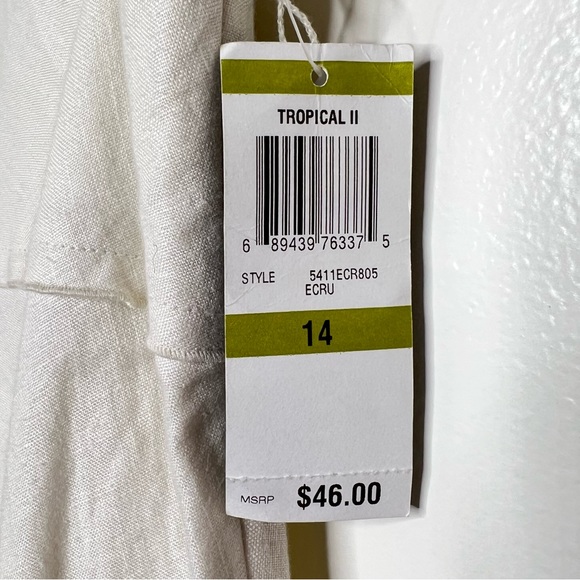 Style & Co 100% Linen Tiered Midi Skirt Women’s Size 14 Color is Ecru Summer - Picture 3 of 13